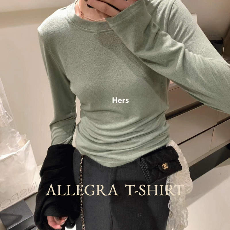 알레그라 슬림핏 라운드 긴팔 티셔츠 (5 color)